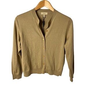 Burberry Uniform Button Front Cardigan Tan Camel Size Medium Wool Classic